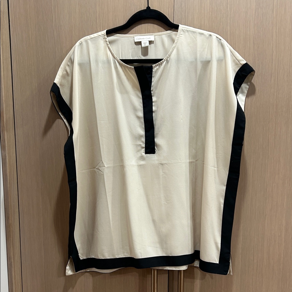 Coldwater Creek Cream And Black Blouse